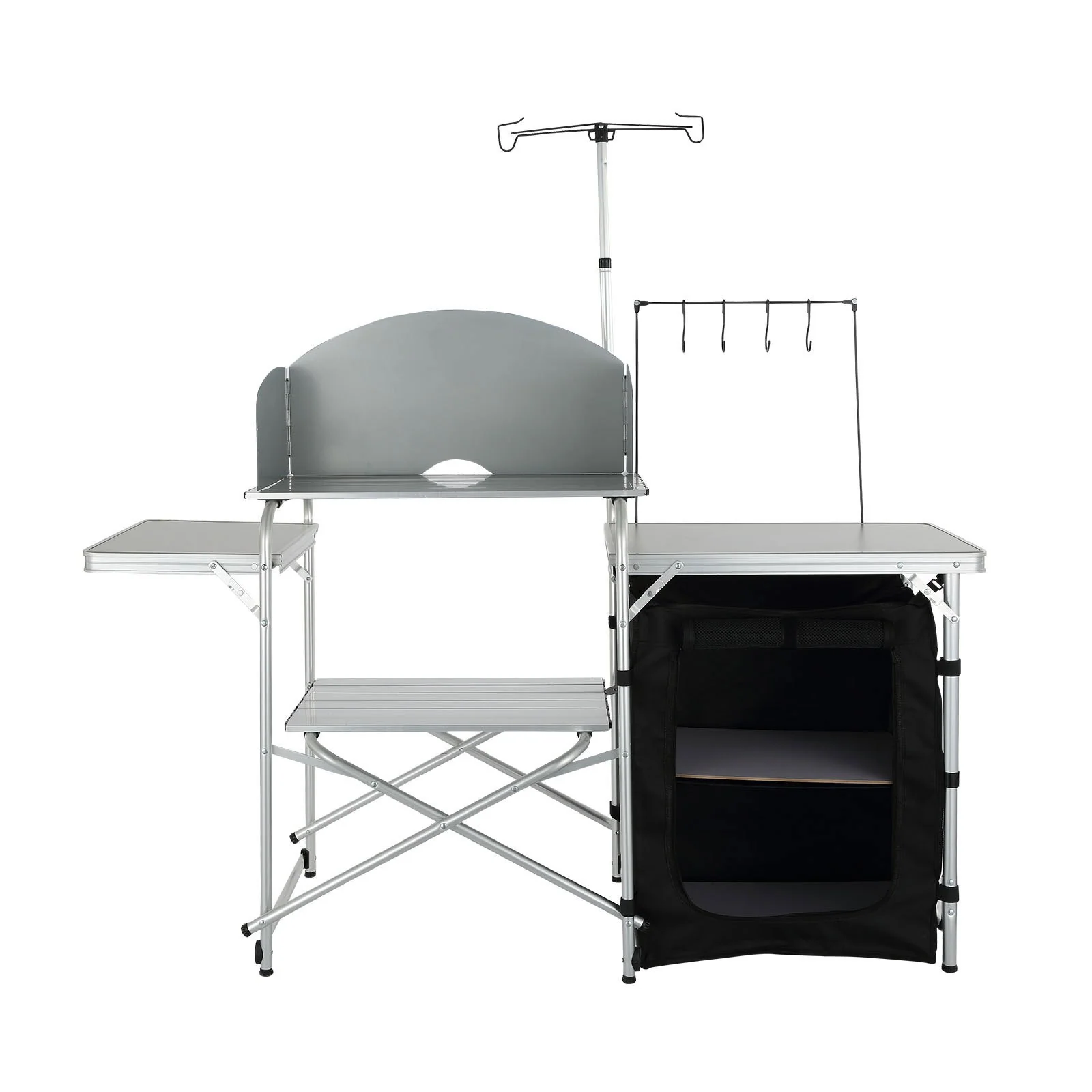VEVOR Camping Kitchen Table Folding Portable Cook Table 1 Cupboard & Windscreen - Bild 2