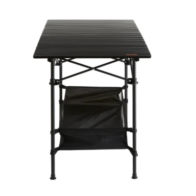 VEVOR Folding Camping Table, Outdoor Portable Side Tables, Lightweight Fold Up Table, Aluminum & Steel Ultra Compact Work Table with Large Storage and Carry Bag, For Beach, Picnic, Travel, 24×16 inch