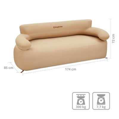 KingCamp XL aufblasbares Loungesofa – Brown
