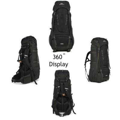 Dutch Mountains 65-75 Liter backpack mit Regenschutz – Black