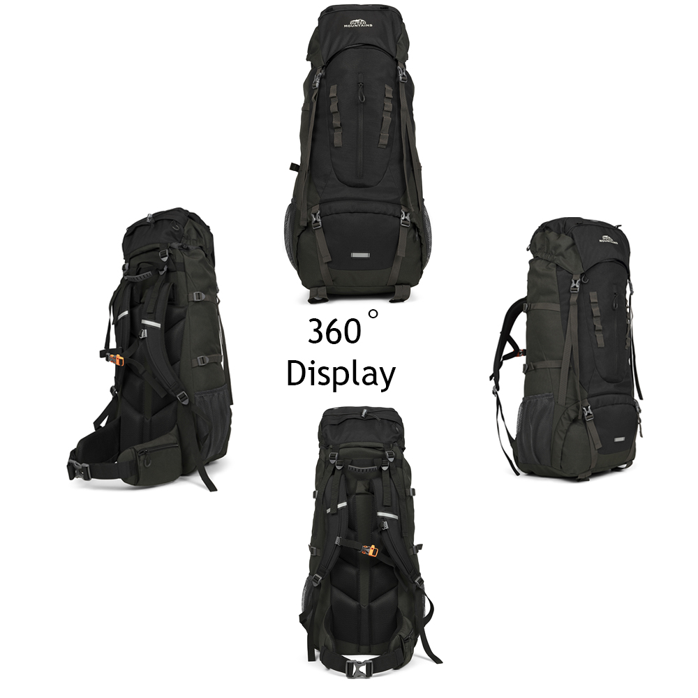 Dutch Mountains 65-75 Liter backpack mit Regenschutz - Black - Bild 2