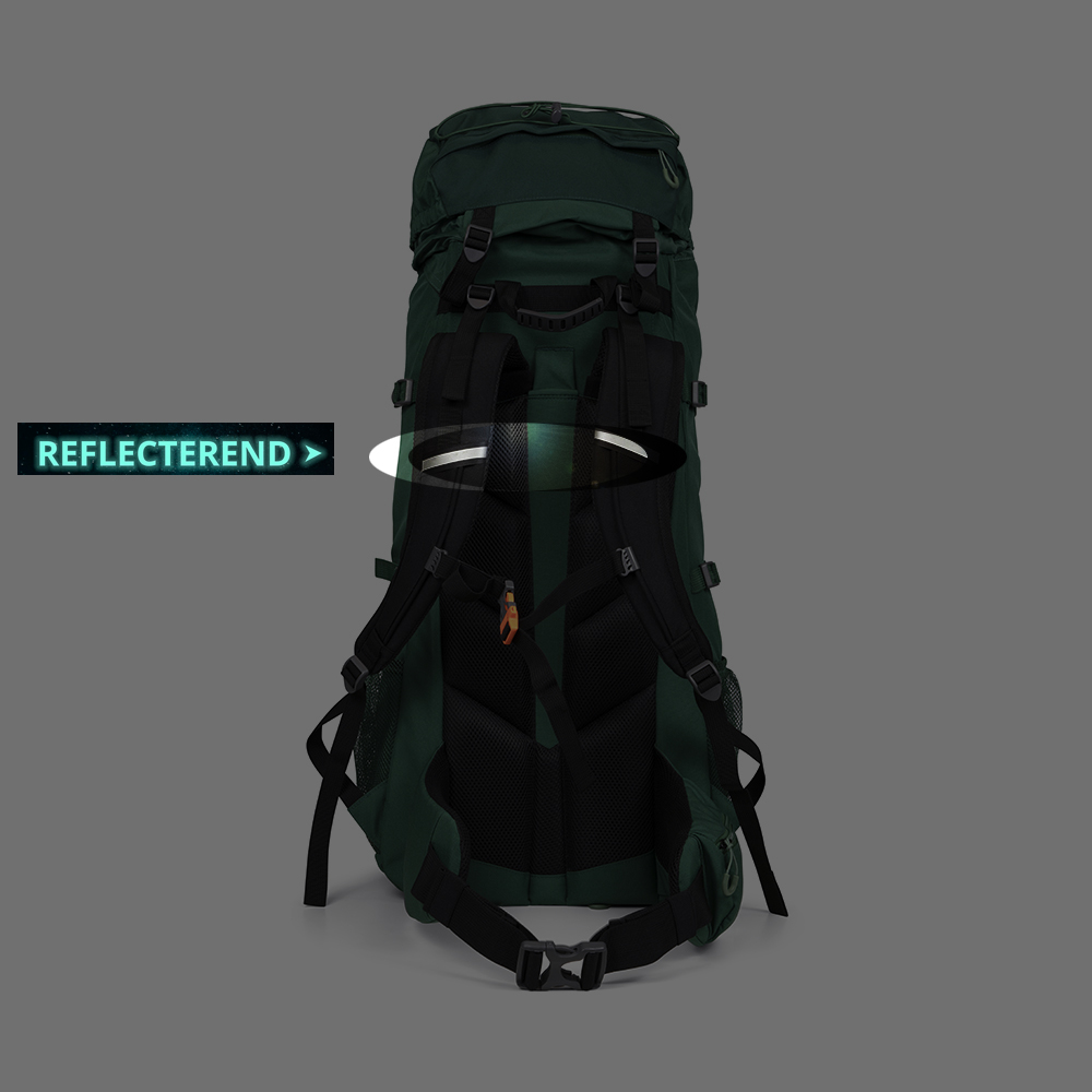 Dutch Mountains 65-75 Liter backpack mit Regenschutz - Black - Bild 6